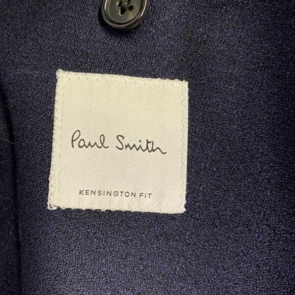 PAUL SMITH Size 40 Navy Wool Linen Peak Lapel Sport Coat - Picture 6 of 10